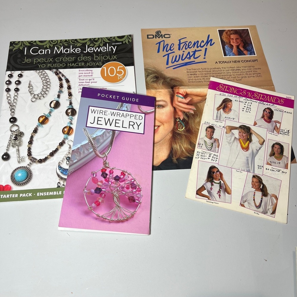 Jewelry Making Instruction Books Lot of 4‎ DMC Wire Wrapped French Twist